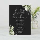 グリーナリーモノグラムブラックアンドホワイトブライダルランチョン 招待状 (スタンド正面)