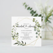 グリーナリーユーカリハートスクリプトブライダルシャワー 招待状 (スタンド正面)