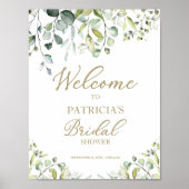 グリーナリーユーカリブライダルシャワーウェルカムポスター ポスター (正面)