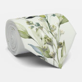 グリーナリーユーカリプタススプレーつる植物結婚ズセージグリーン ネクタイ (ロール)