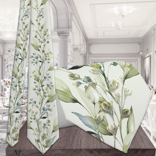 グリーナリーユーカリプタススプレーつる植物結婚ズセージグリーン ネクタイ