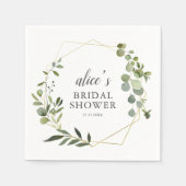 グリーナリーユーカリプタスブライダルシャワー スタンダードカクテルナプキン (正面)