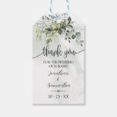 グリーナリーユーカリプタスベビーシャワーメッセージカード ギフトタグ (正面)