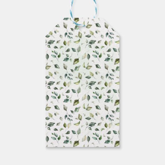 グリーナリーユーカリプタスベビーシャワーメッセージカード ギフトタグ (裏面)