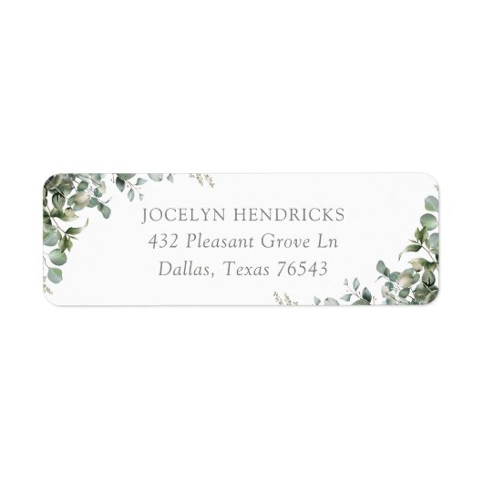 グリーナリーユーカリプタスベビーシャワー差出人住所 ラベル (正面)