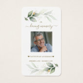 グリーナリーユーカリプトゥスマンフォト葬儀祈りの言葉カード (正面)