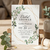 グリーナリーユーカリプトゥス幾何学ブライダルシャワー 招待状