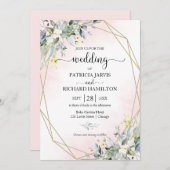 グリーナリーユーカリプトゥス幾何学結婚式招待状 招待状 (正面/裏面)