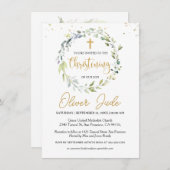 グリーナリーユーカリプトゥス葉《キリスト教》洗礼式や命名式招待状 招待状 (正面/裏面)