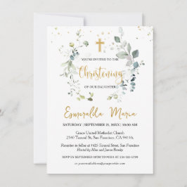 グリーナリーユーカリプトゥス葉《キリスト教》洗礼式や命名式招待状 招待状