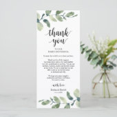 グリーナリーユーカリプレイスセッティングサンキューカード プログラム (スタンド正面)