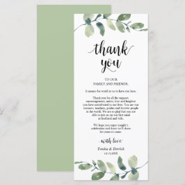 グリーナリーユーカリプレイスセッティングサンキューカード プログラム