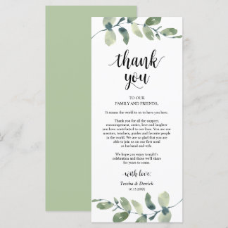 グリーナリーユーカリプレイスセッティングサンキューカード プログラム