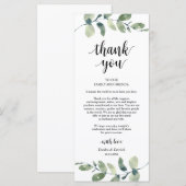 グリーナリーユーカリプレイスセッティングサンキューカード プログラム (正面/裏面)