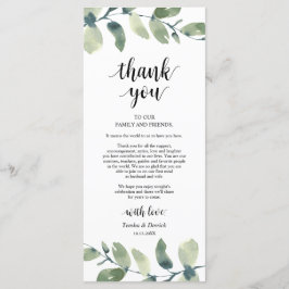 グリーナリーユーカリプレイスセッティングサンキューカード プログラム