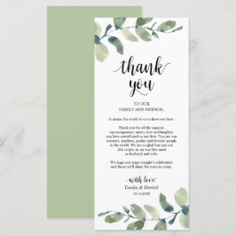 グリーナリーユーカリプレイスセッティングサンキューカード プログラム