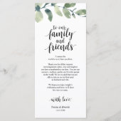 グリーナリーユーカリプレイスセッティングサンキューカード プログラム (正面)