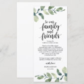 グリーナリーユーカリプレイスセッティングサンキューカード プログラム (正面/裏面)