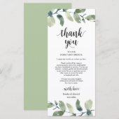 グリーナリーユーカリプレイスセッティングサンキューカード プログラム (正面/裏面)