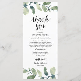 グリーナリーユーカリプレイスセッティングサンキューカード プログラム