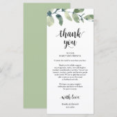 グリーナリーユーカリプレイスセッティングサンキューカード プログラム (正面/裏面)