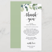 グリーナリーユーカリプレイスセッティングサンキューカード プログラム (正面/裏面)