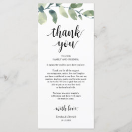 グリーナリーユーカリプレイスセッティングサンキューカード プログラム