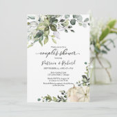 グリーナリーユーカリプンプキン秋カップルのシャワー 招待状 (スタンド正面)