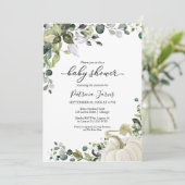 グリーナリーユーカリプンプキン秋ベビーシャワー 招待状 (スタンド正面)