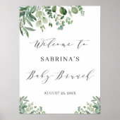 グリーナリーユーカリベビーブランチウェルカムサイン ポスター (正面)