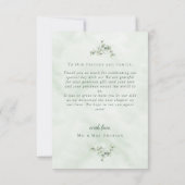 グリーナリーユーカリリース写真結婚の感謝 サンキューカード (裏面)