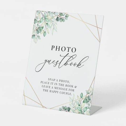 グリーナリーユーカリ幾何写真集 台座サイン (正面)