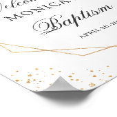 グリーナリーユーカリ幾何学洗礼ウェルカムサイン ポスター (角)