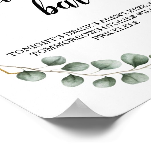 グリーナリーユーカリ幾何学的キャッシュバー標識 ポスター (角)