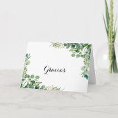 グリーナリーユーカリ折り結婚畳みグラシアスカード サンキューカード (正面)
