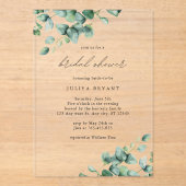 グリーナリーユーカリ文字ブライダルシャワー アクリル招待状 (正面)