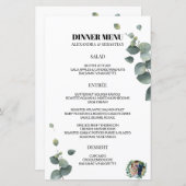グリーナリーユーカリ結婚のディナーメニュー (正面/裏面)