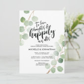 グリーナリーユーカリ結婚のリハーサルのディナーカード 招待状 (スタンド正面)