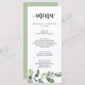 グリーナリーユーカリ結婚プリメントのディナーメニュー メニュー (正面/裏面)