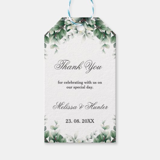 グリーナリーユーカリ結婚リースサンキュー ギフトタグ (正面)