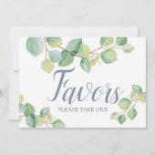グリーナリーユーカリ結婚式の引き出物標識 招待状 (正面)