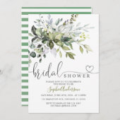 グリーナリーユーカリ葉ブライダルシャワー 招待状 (正面/裏面)