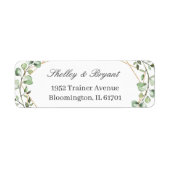 グリーナリーユーカリ葉差出人住所 ラベル (正面)