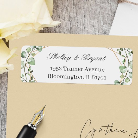 グリーナリーユーカリ葉差出人住所 ラベル