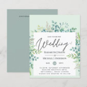 グリーナリーユーカリ葉結婚式が予算を招く (正面/裏面)