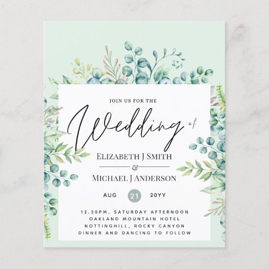 グリーナリーユーカリ葉結婚式が予算を招く (正面)