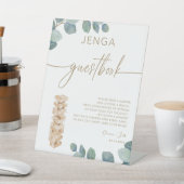 グリーナリーユーカリ金ゴールドジェンガゲストブックズ結婚ーズ 台座サイン (インサイチュ)