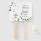 グリーナリーユーカリ金ゴールド幾何学結婚式 プログラム ハンドファン (正面&裏面)