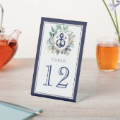 グリーナリーリースネイビーいかりモノグラムビーチ結婚式 台座サイン (インサイチュ)