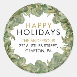 グリーナリーリースハッピーホリデーズ差出人住所 ラウンドシール